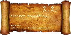 Kreiner Koppány névjegykártya